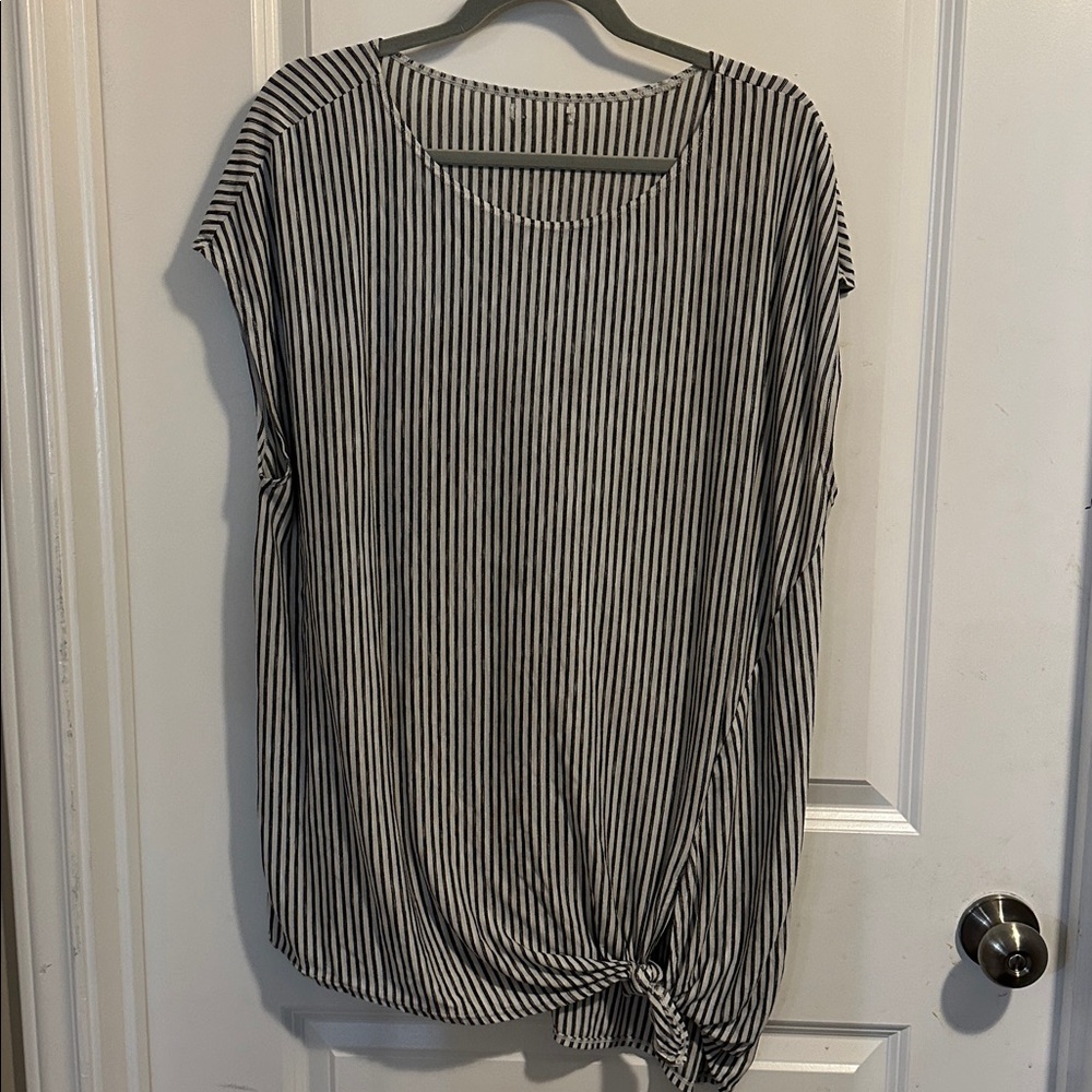 Black And White Striped Top